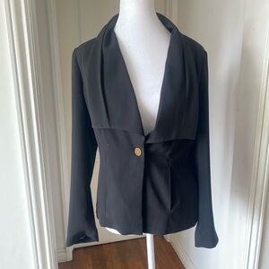 Laundry By Shelli Segal Black Blazer with Gold Button